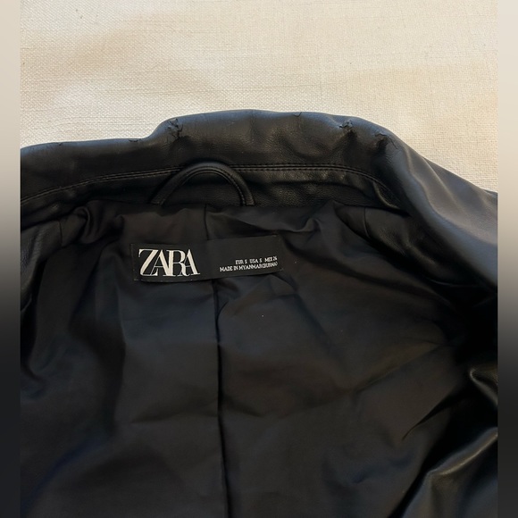 Zara - Black Faux Leather Jacket - Women’s - Size US S - Picture 3 of 3